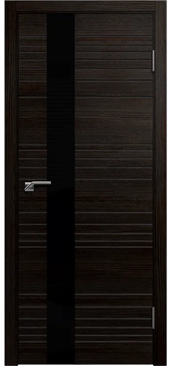 Фото Межкомнатная дверь Легенда Новелла 1 Венге,стекло черное Венге Стекло Лакобель черное