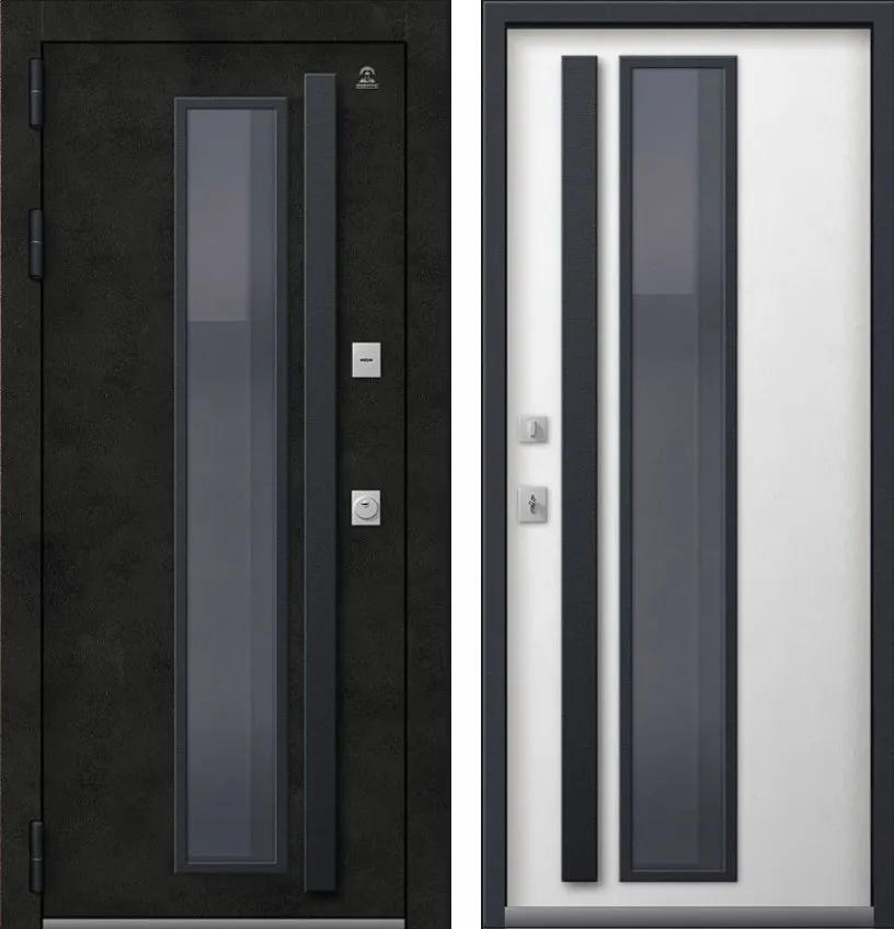 Фото Дверь Термо-15 Бетон тёмный - Софт ясень белый DIS007481